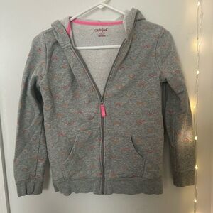 Cat & Jack Gray Hoodie with Rainbow Accents sz L